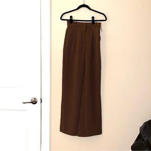 Abercrombie & Fitch Crepe Tailored Wide Leg Pant - Brown